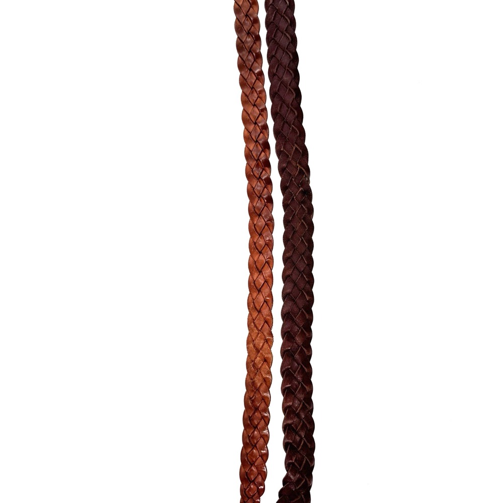 Vintage Eddie Bauer AEO Braided Genuine Leather Belt Sz 38 Brown Tan Unisex - Picture 6 of 14